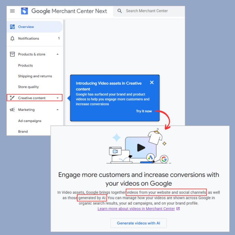 Google Merchant Center’s Game-Changing “Creative Content” Section Unveils a Hidden Video Asset Powerhouse