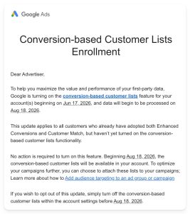 Is Google Ads Secretly Enrolling You in Conversion-Based Customer Lists Without Consent?