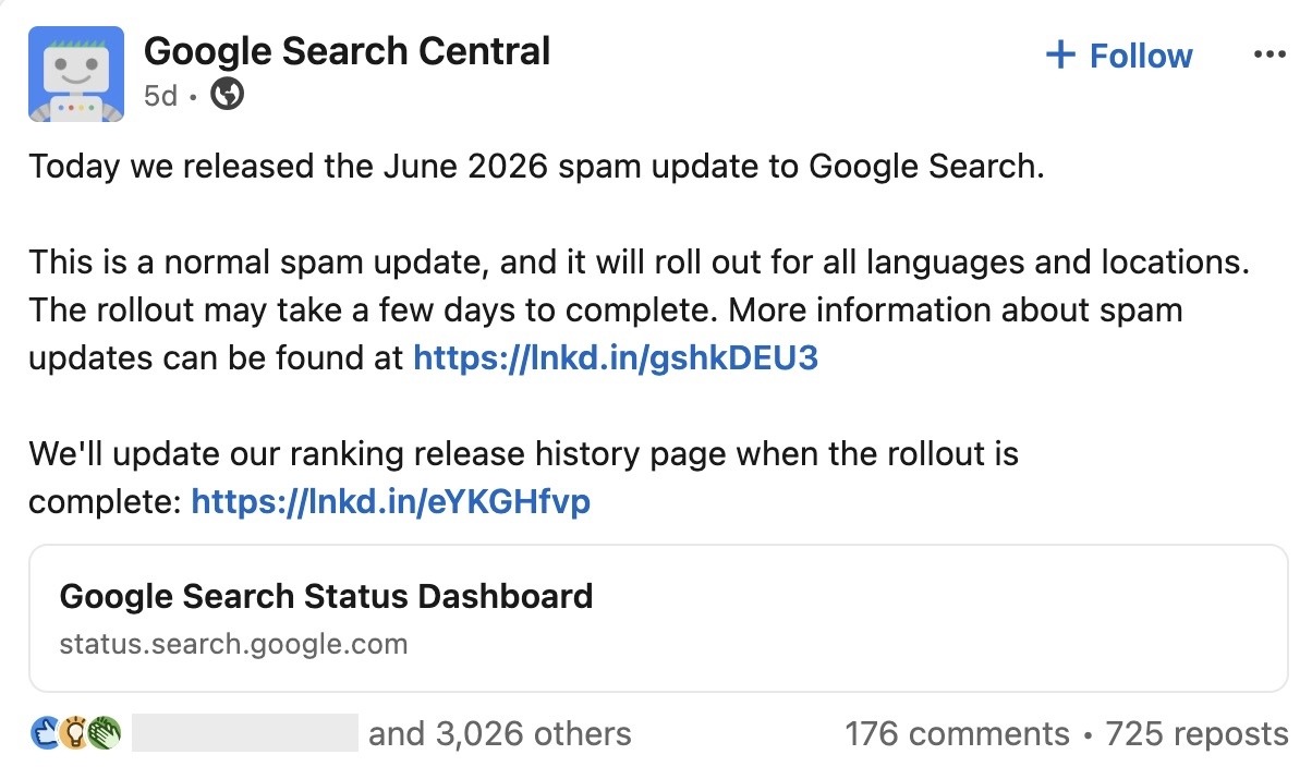 Google’s June 2026 Spam Update Is Live – Here’s What It Means for Your Website Rankings
